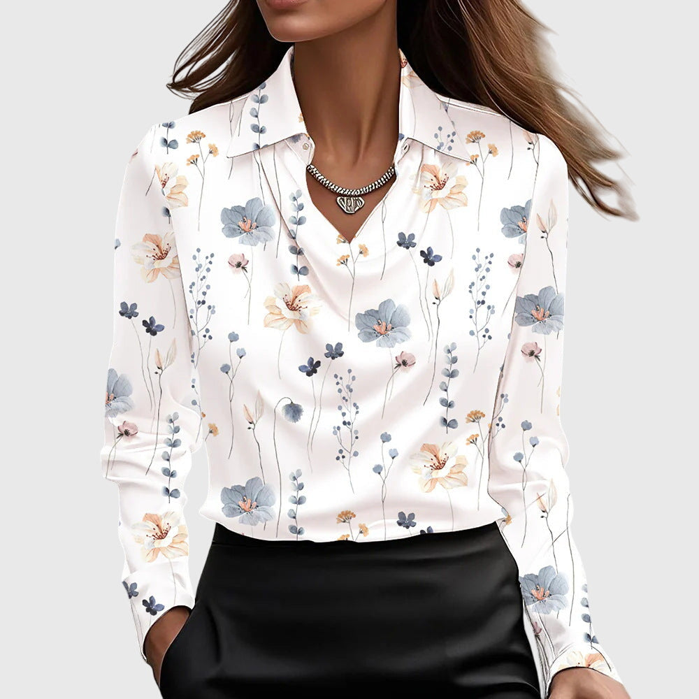 Collar drape blouse for women | Elara -10