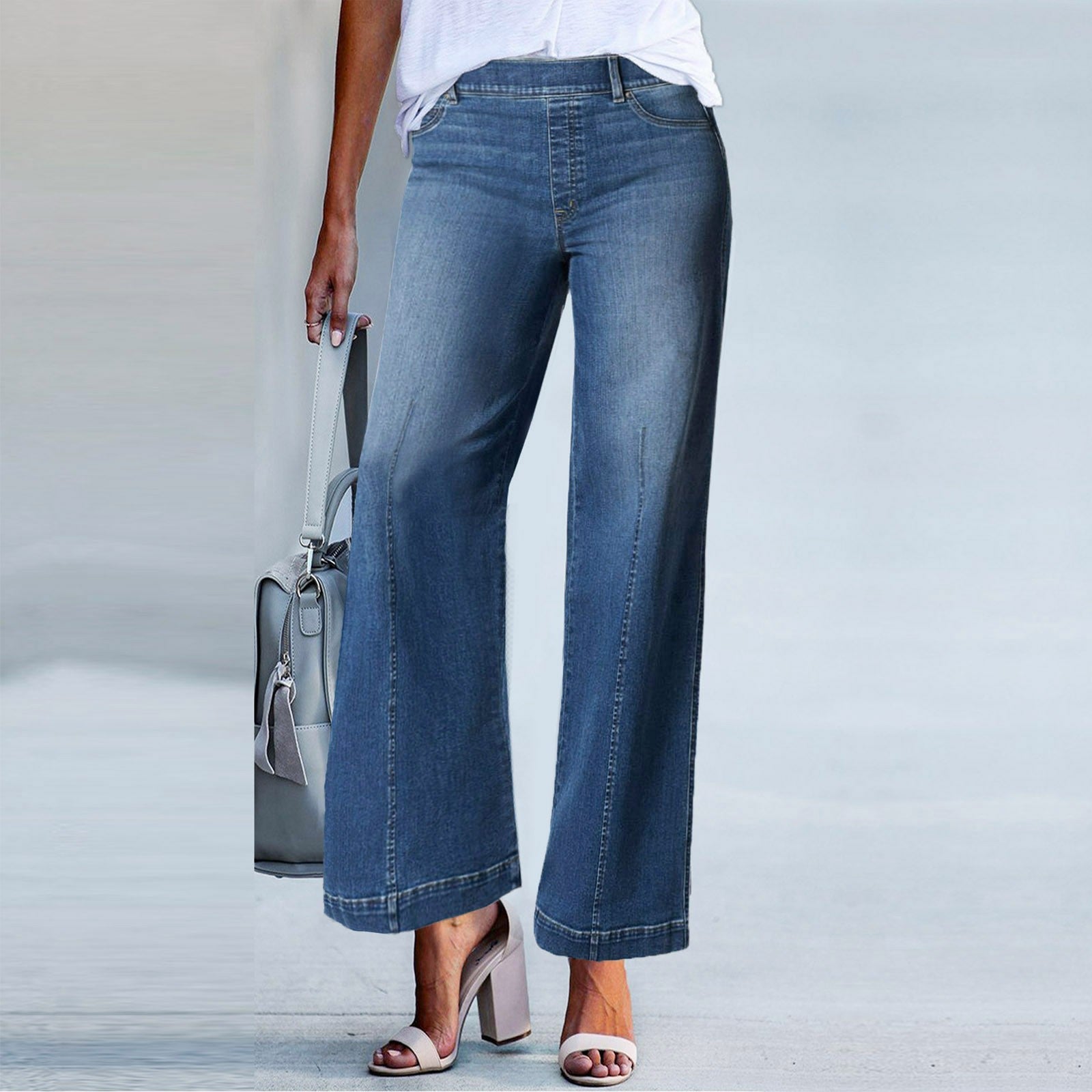 Retro leg wide jeans for women | Aubrey -1