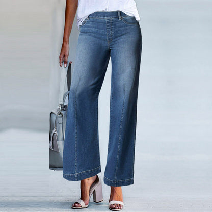Retro leg wide jeans for women | Aubrey -1