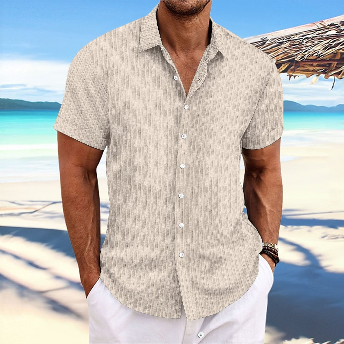 Smart short-sleeve shirt for men | Dante -5