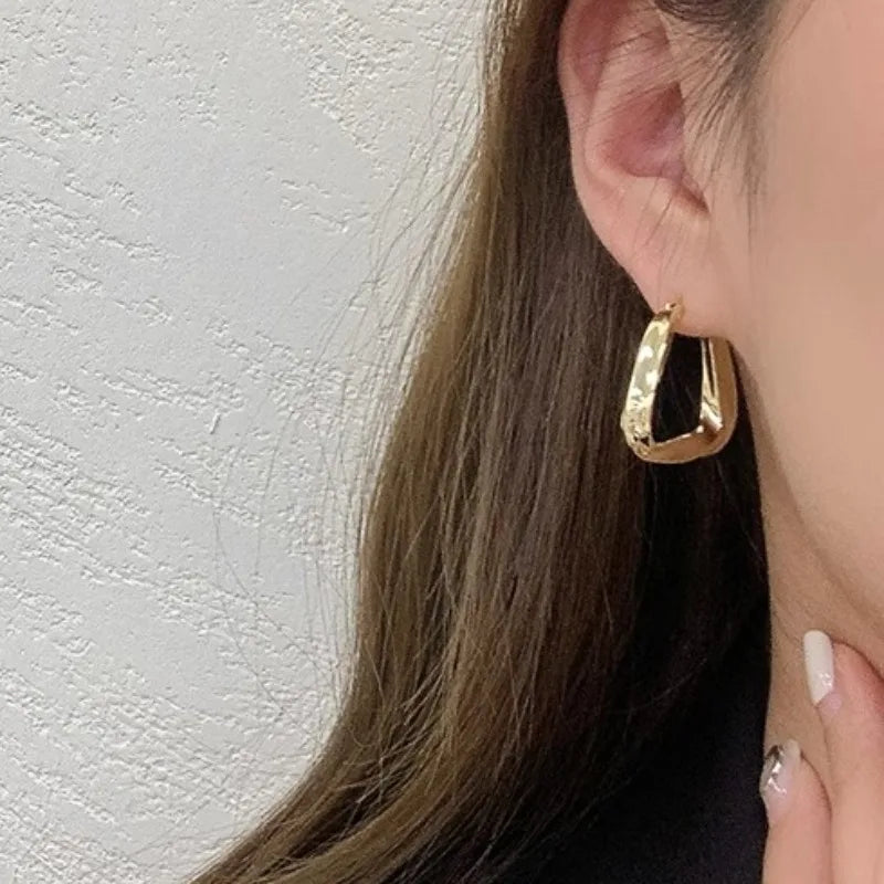 Square cable-knits geometric earrings for women | Candice -1