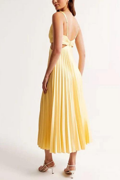 Pleated elegant dress for women | Luna -3
