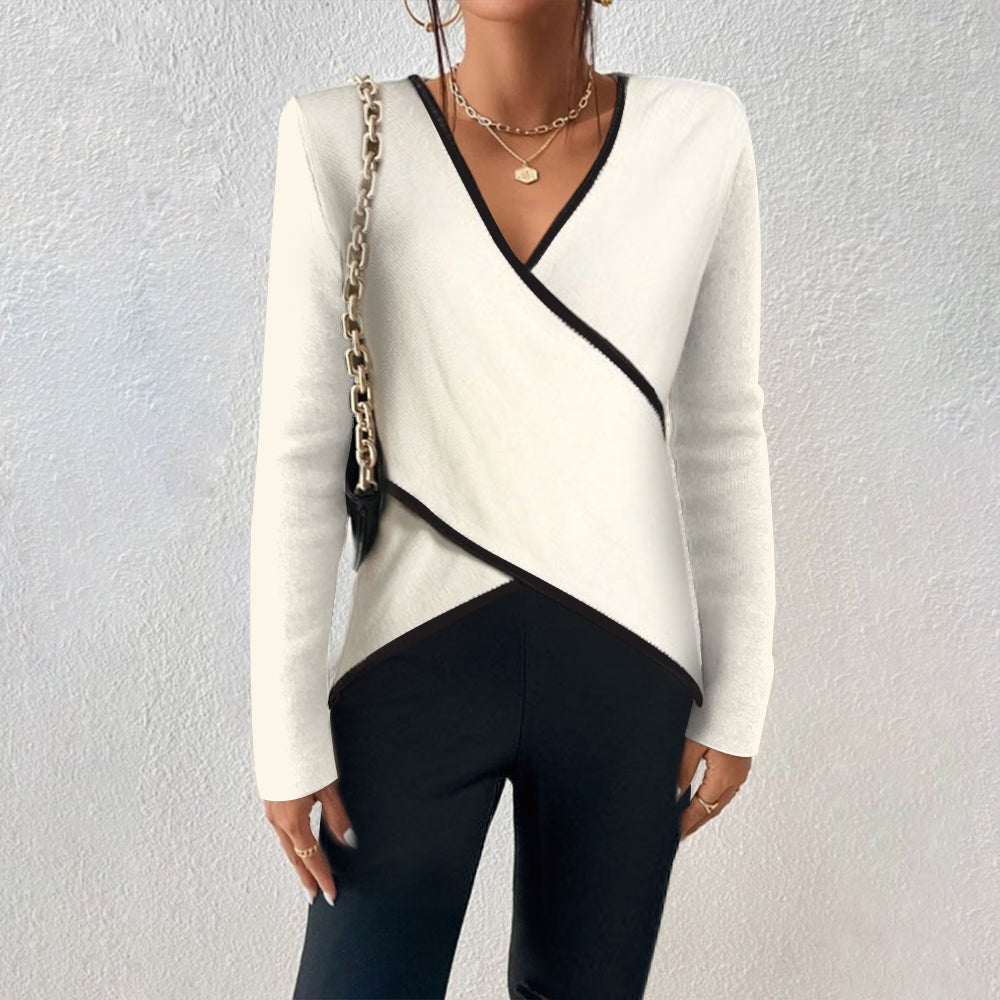 Timeless V-neck refined everyday fit sweater for women | Alina -1