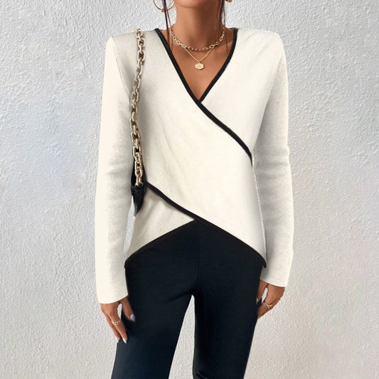 Timeless V-neck refined everyday fit sweater for women | Alina -1