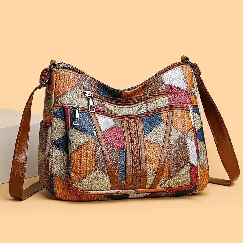 Patchwork refined functional handbag for women -2