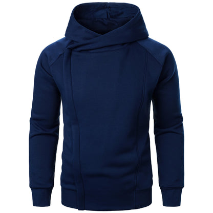Asymmetric zip sculpted crossover hood hoodie for men | Kaelen -6