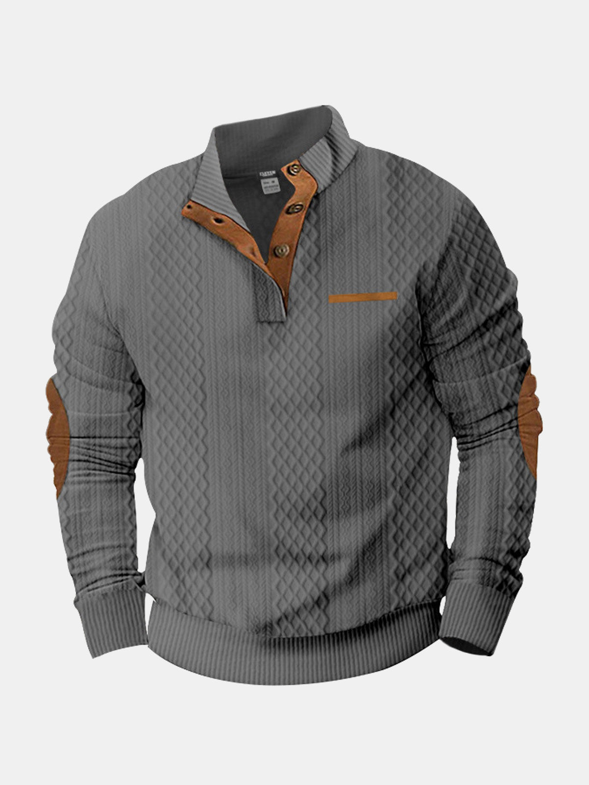 Knit cable-knit high collar structured sweater for men | Adrien -10