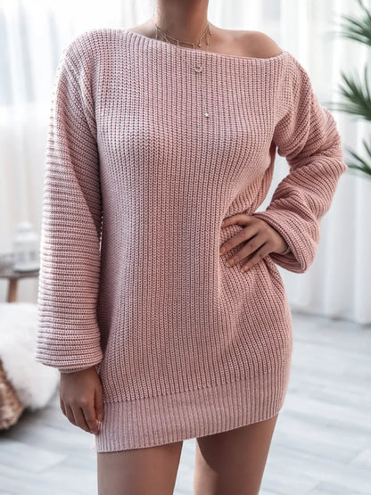 Dress shoulders off-shoulders knit long-sleeve sweater for women | Blandine -6