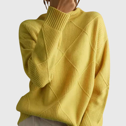 Geometric elegant sweater turtleneck for women | Seraphina -9