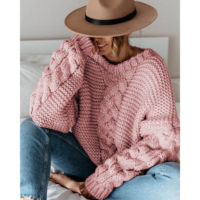 Thick knit cable-knit sweater for women | Kaitlyn -1