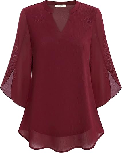 Elegant chiffon blouse for women | Lydiane -12