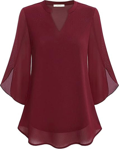 Elegant chiffon blouse for women | Lydiane -12