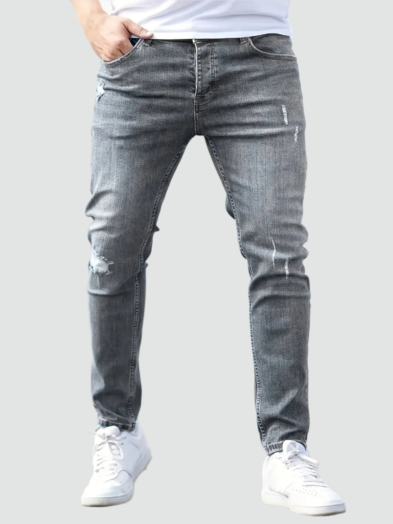 Slim ripped trousers for men | Caden -2