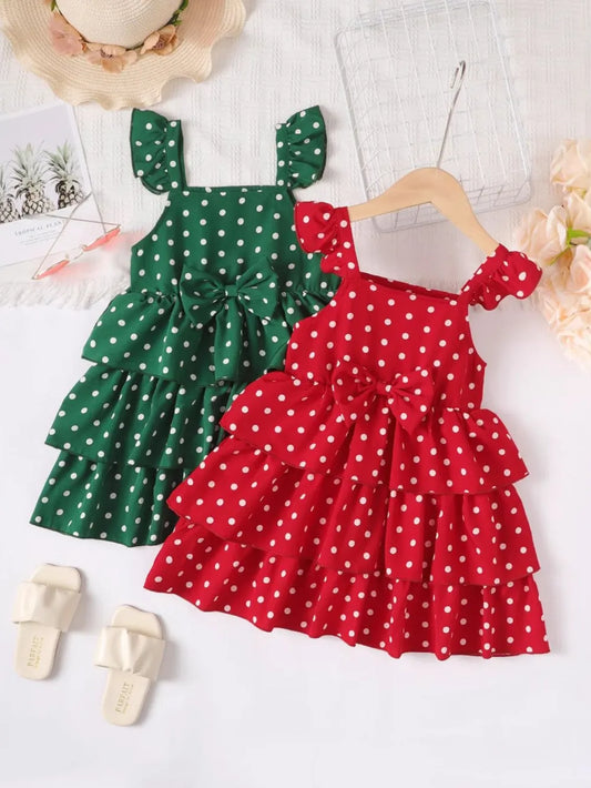 Christmas ruffles petite girl outfit dress for women -1