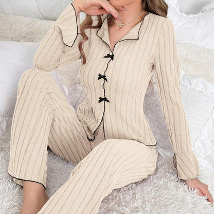 Ribbed comfortable pyjamas set for women | Oliana -4
