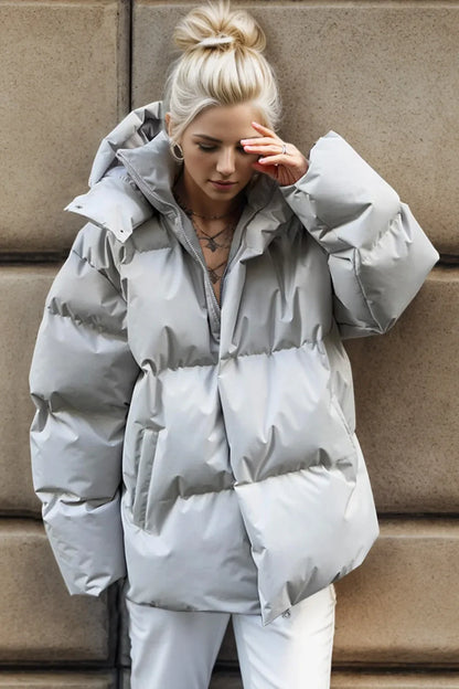 Puffer hooded winter coat warm jacket for women -10