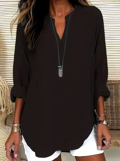 Elegant long-sleeve blouse for women -11