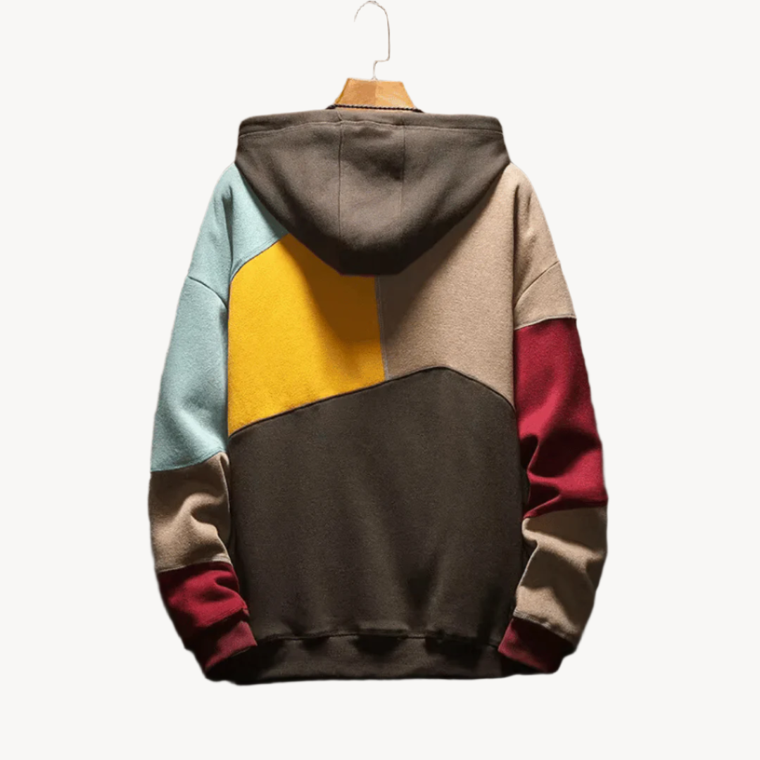 Colorblock drawstring hoodie for men | Max -2