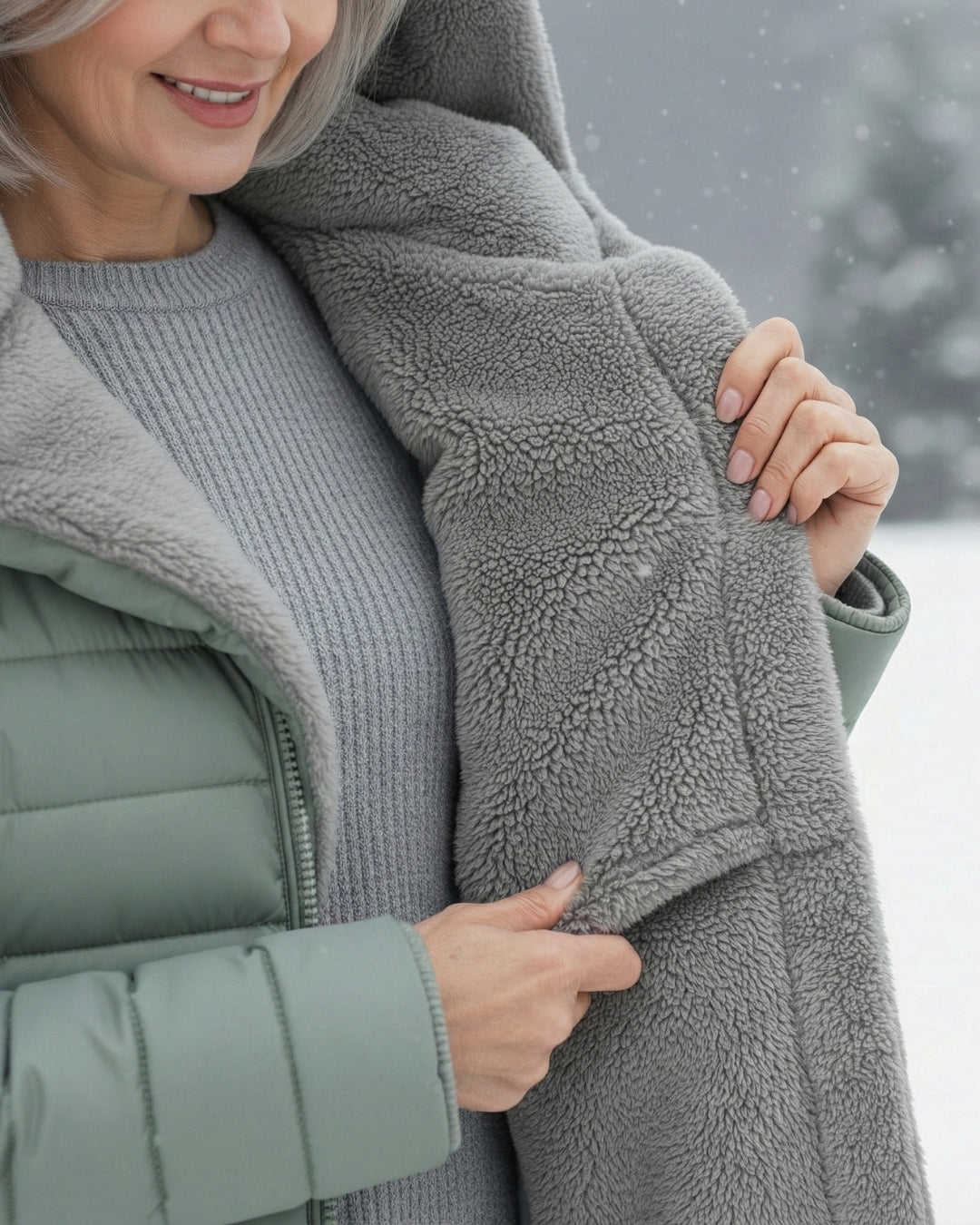Quilted hooded cut flattering coat for women | Marielle -14