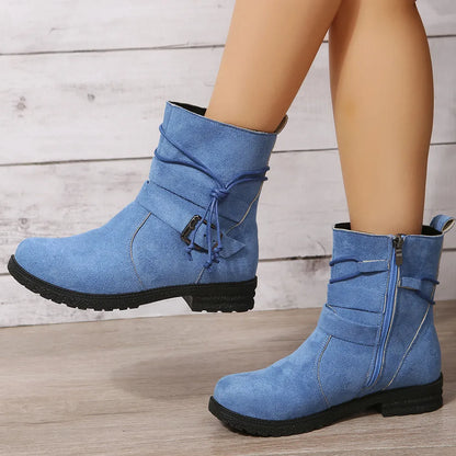 Ankle heel bas suede boots for women | Alexandrine -9