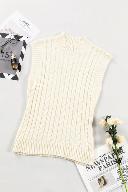 Sleeveless knit sweater autumn pullor top for women -7