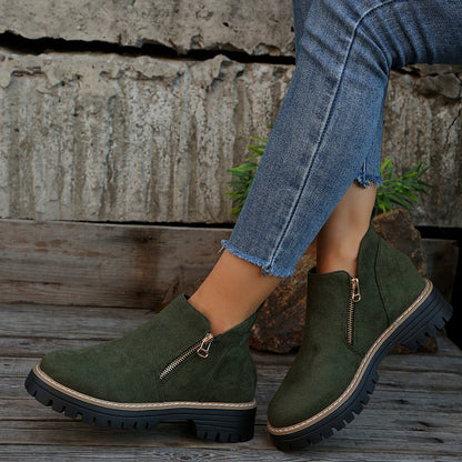 Ankle zip-up side boots for women | Leonie -13