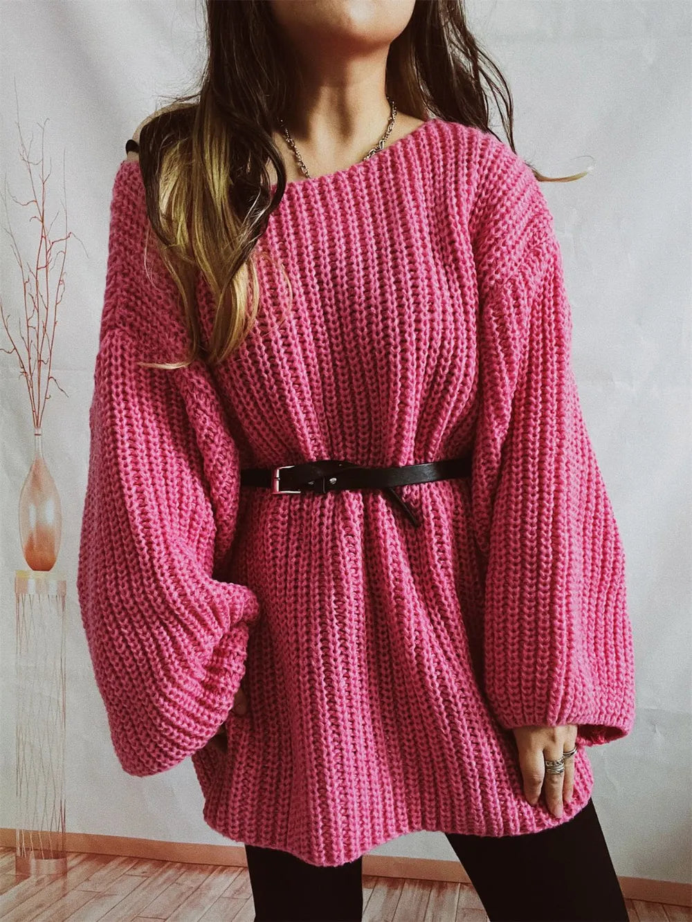 Knit sweatere oversized sweater for women -5