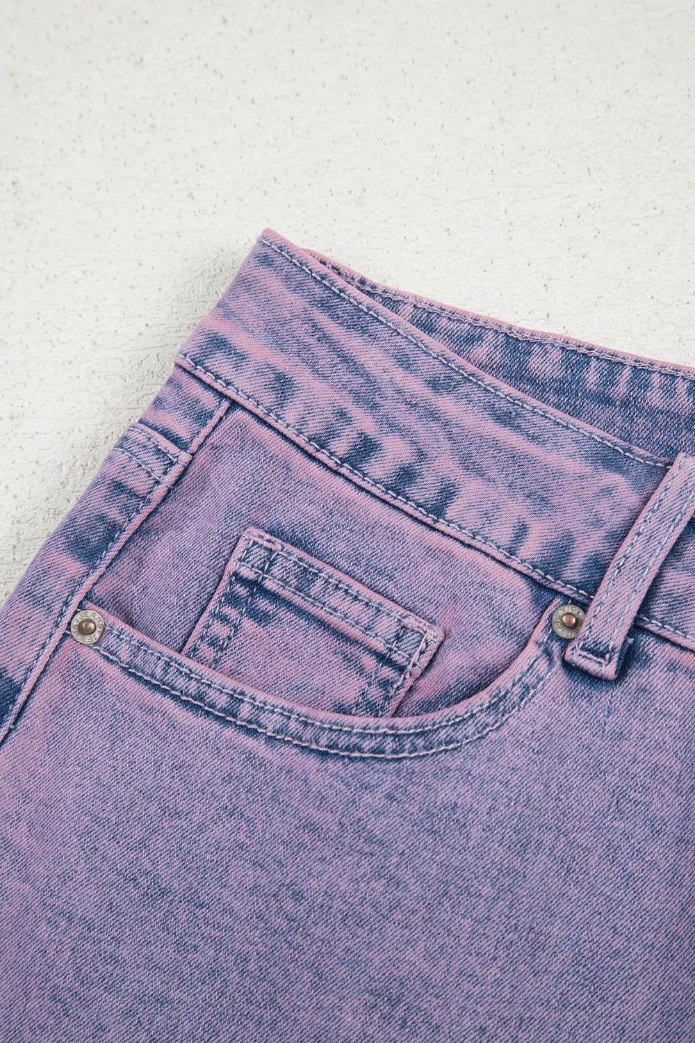 Court violet jeans for women | Denim washed with hem raw -8