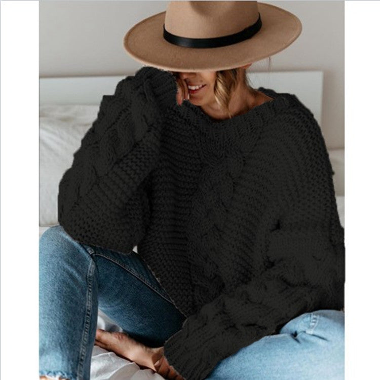 Thick knit cable-knit sweater for women | Kaitlyn -2