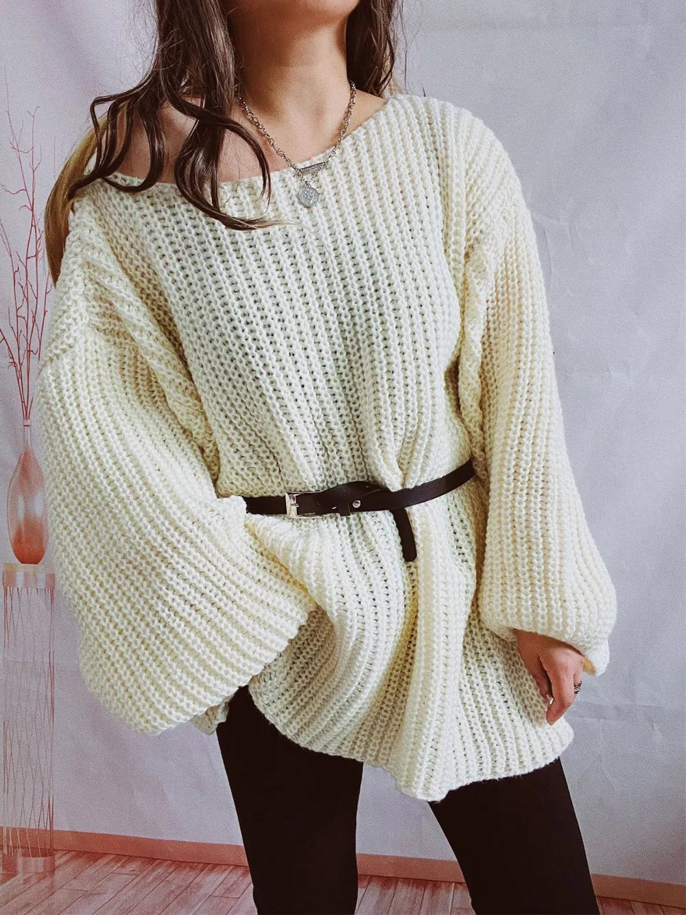 Knit sweatere oversized sweater for women -4