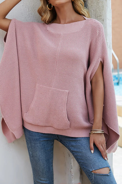 Knit style poncho sweater for women | Alienor -5