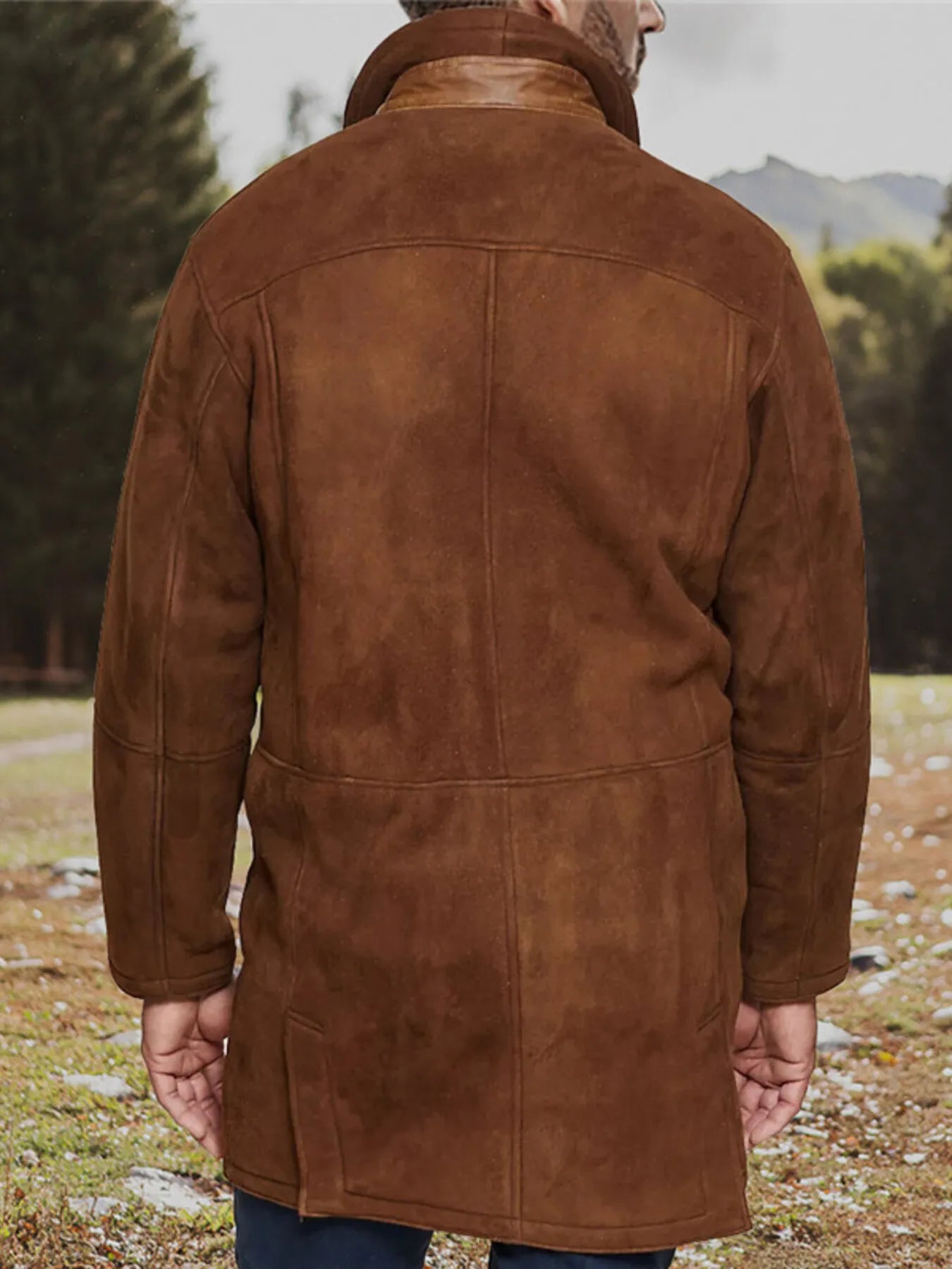 Thick winter coat marron zip jacket for men -3