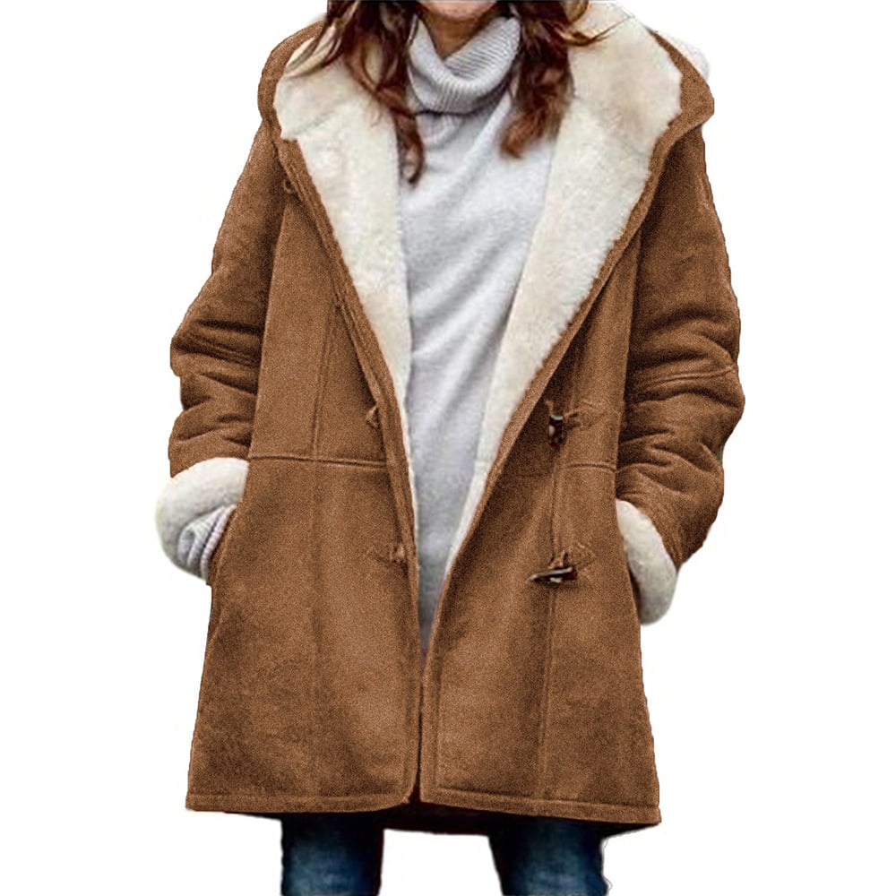 Elegant hooded coat for women -8