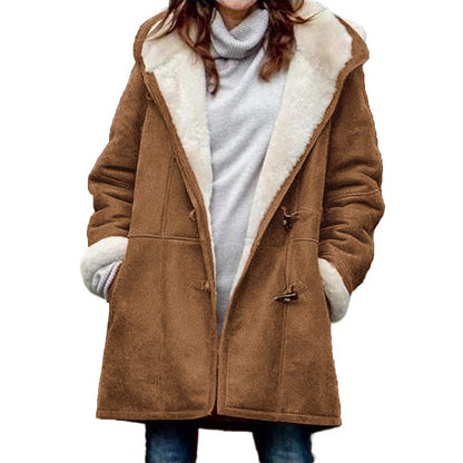 Elegant hooded coat for women -8
