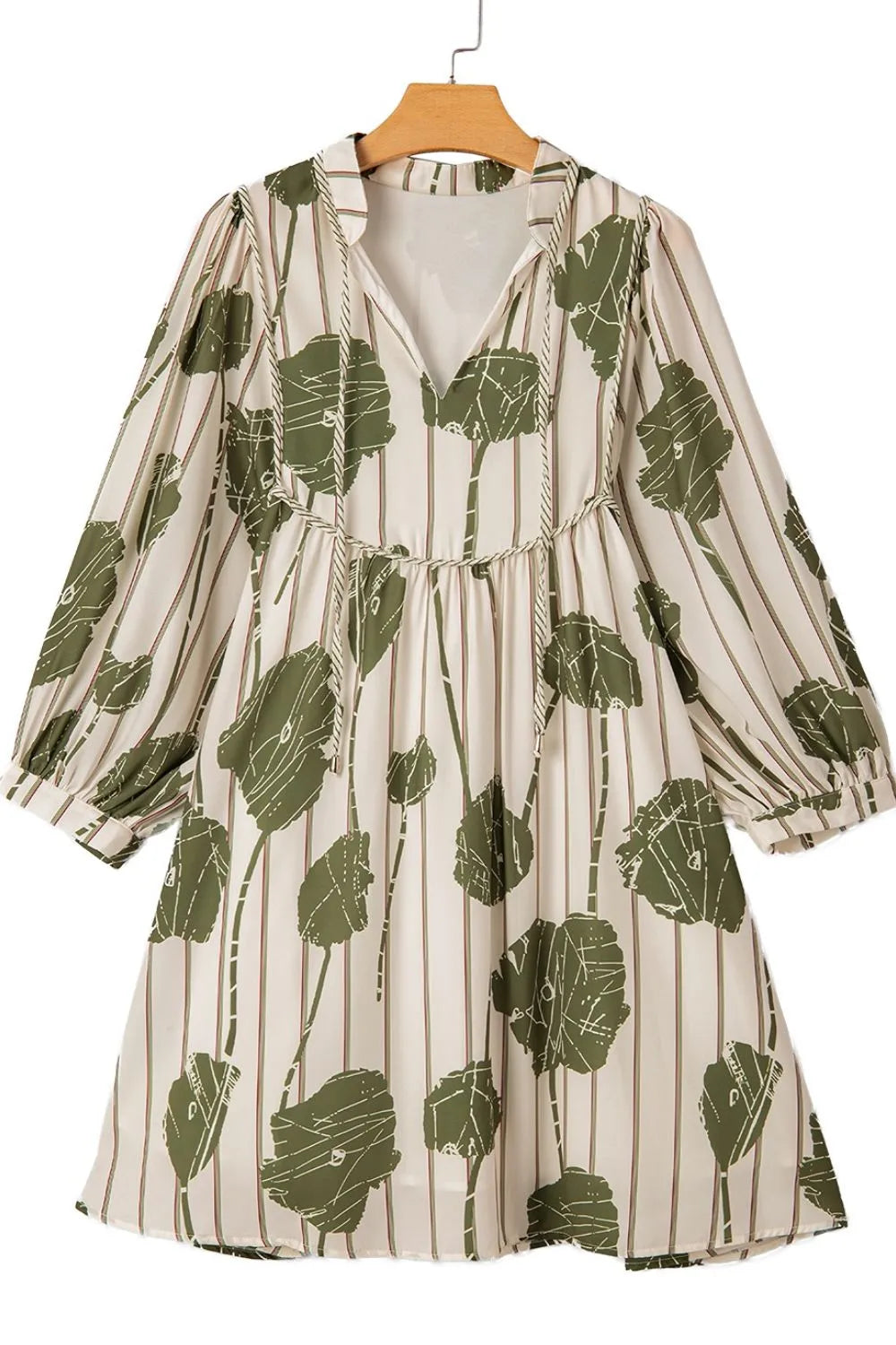 Long-sleeve tunic autumn printed size dress for women | Mini -8