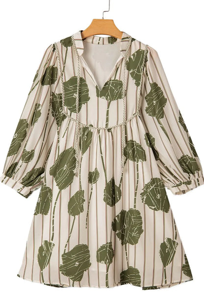 Long-sleeve tunic autumn printed size dress for women | Mini -8