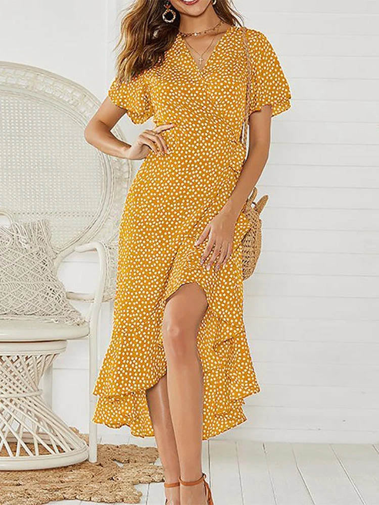 Maxi flowy dress for women | Aliana -4