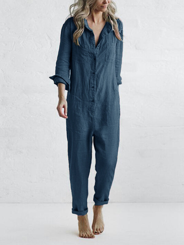 Casual long-sleeve jumpsuit for women | Sindy -8
