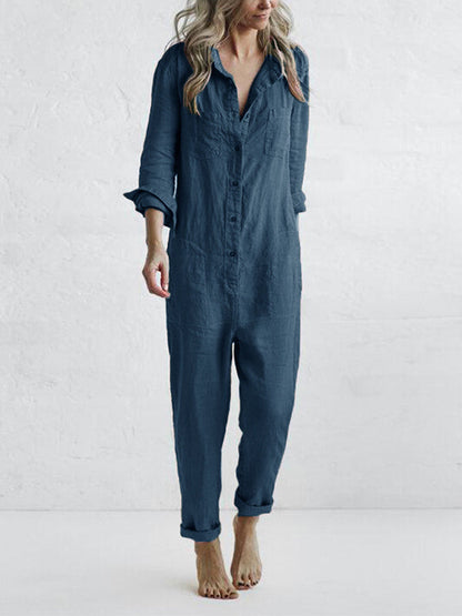 Casual long-sleeve jumpsuit for women | Sindy -8