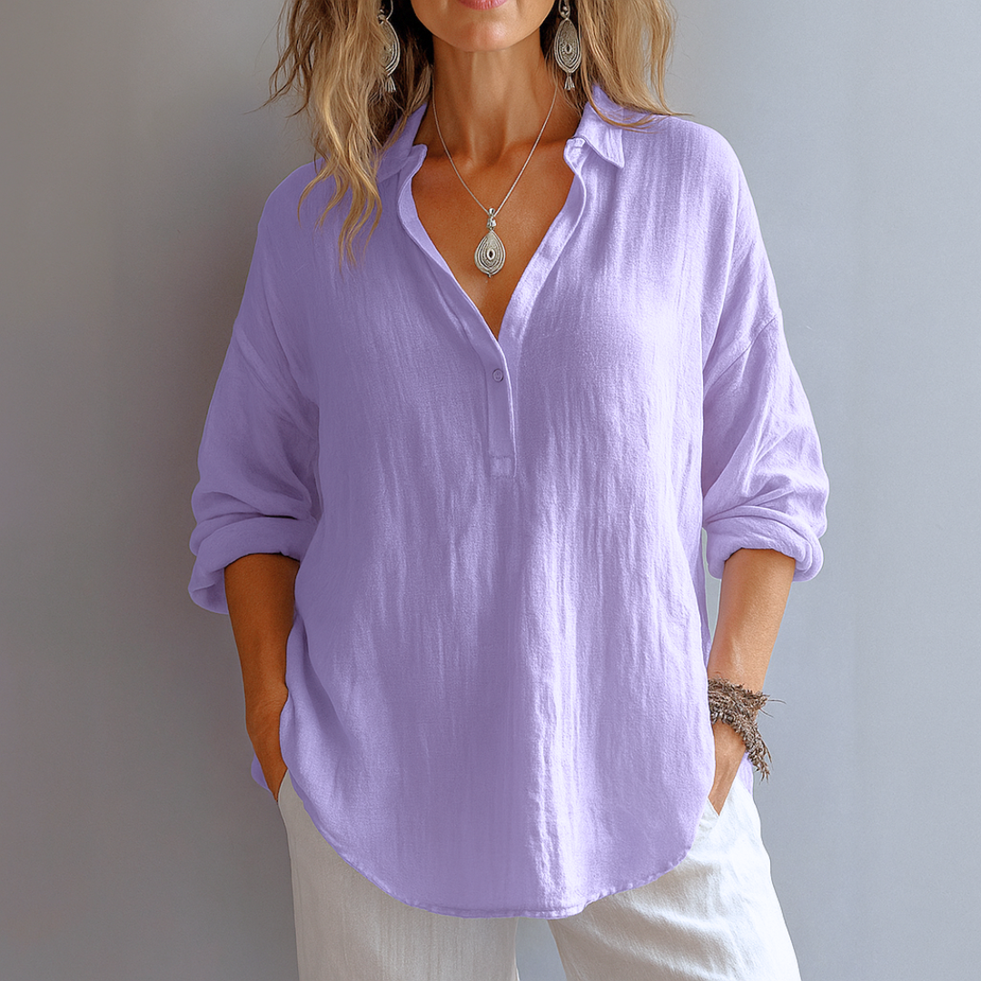 Elegant v-neckline blouse for women | Elodie -4
