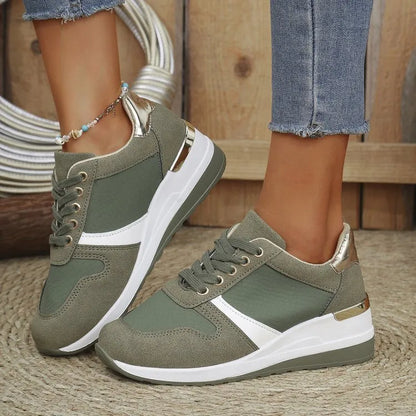 Wedges lace-up sneakers for women -3