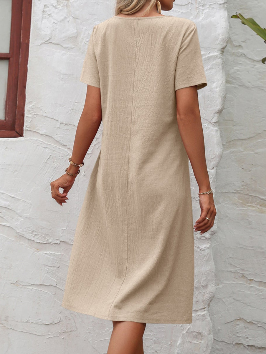 Cache-belly cotton dress for women | Ivana -6