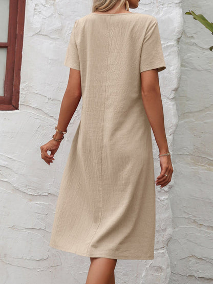 Cache-belly cotton dress for women | Ivana -6