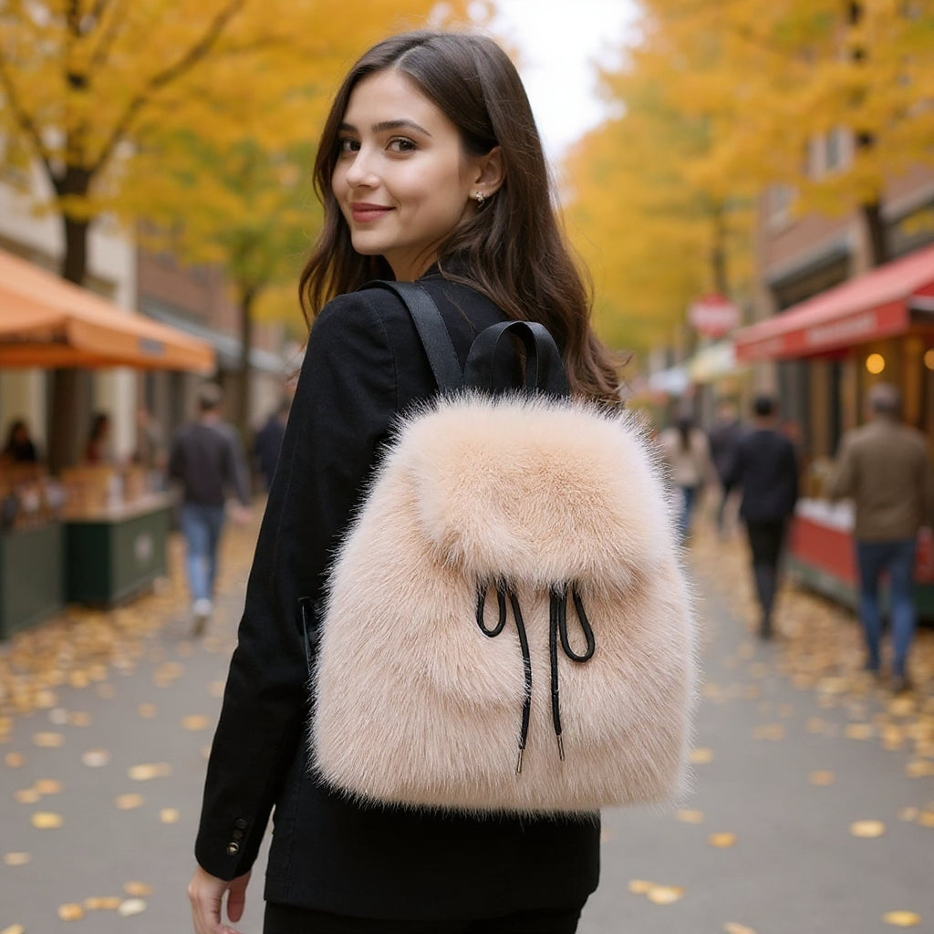 Backpack compact drawstring elegant style handbag for women | Isaline -3