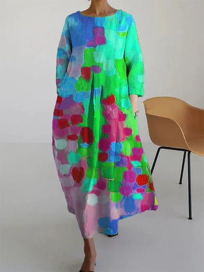 Floral summer flared fit dress for women | Mariselle -3