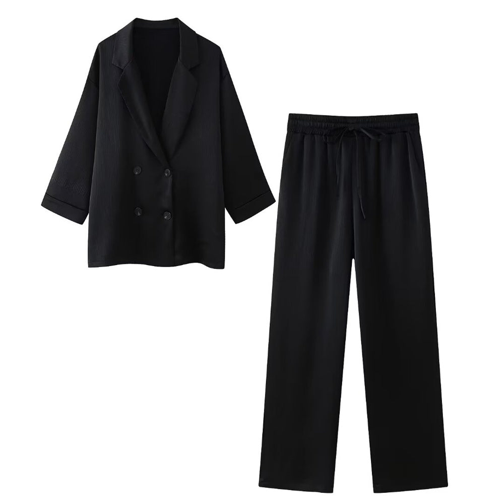 Jacket trousers crossed set for women | Miya -3