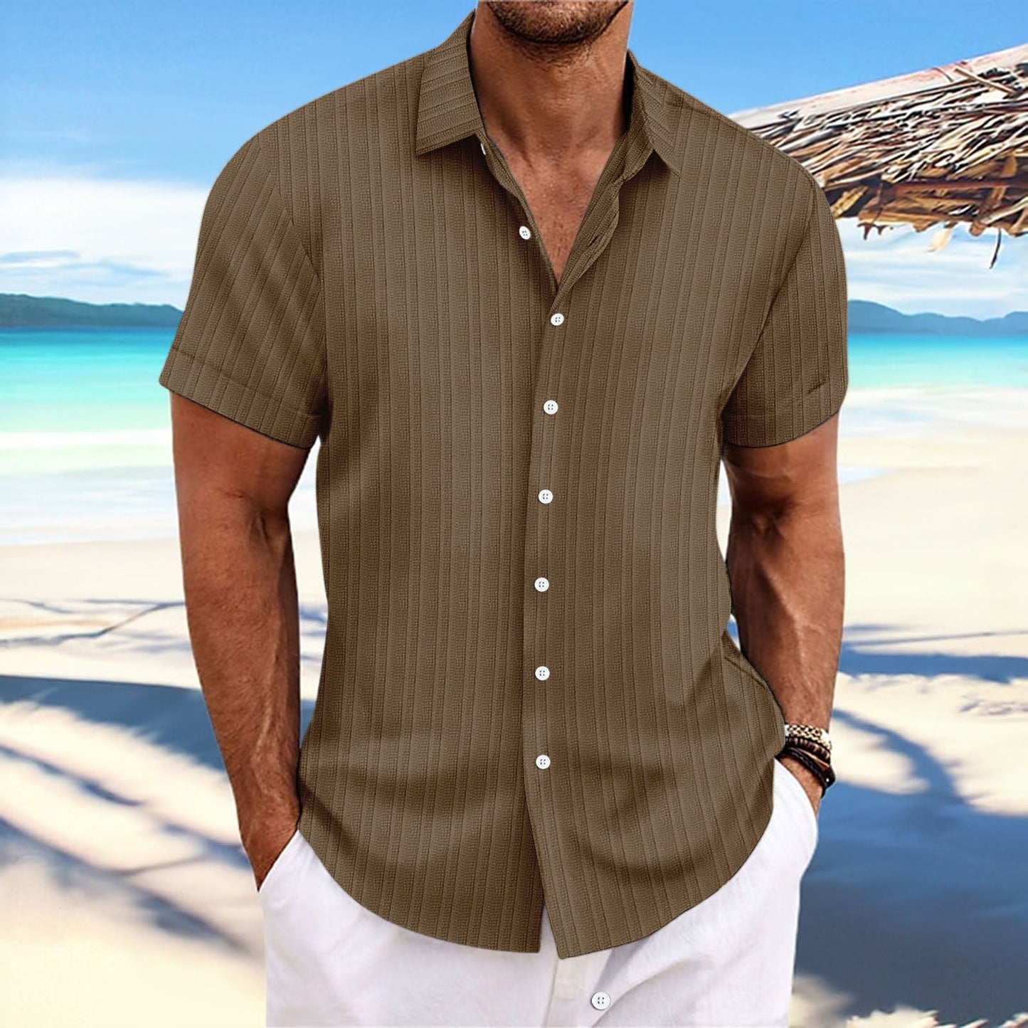 Smart short-sleeve shirt for men | Dante -4