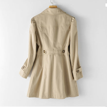 Elegant trench button closure coat for women | Isla -4
