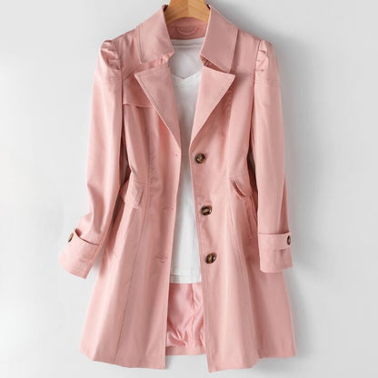 Elegant trench button closure coat for women | Isla -3