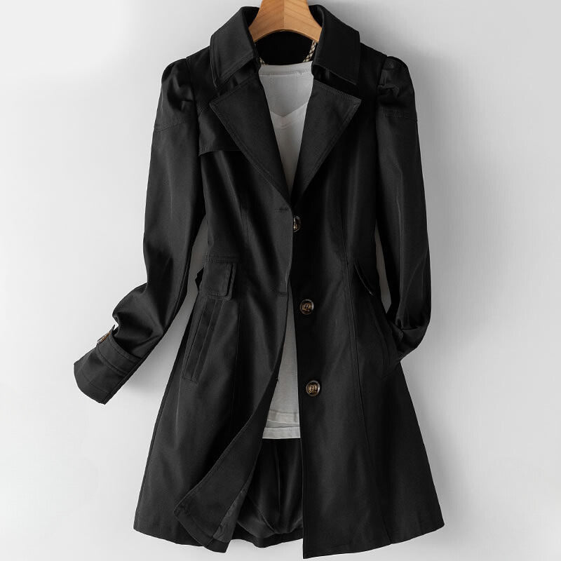 Elegant trench button closure coat for women | Isla -2
